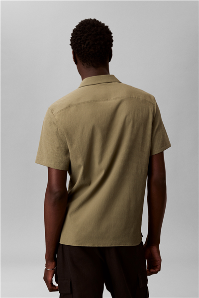 Calvin Klein Ss Solid Seersucker Erkek Gömlek