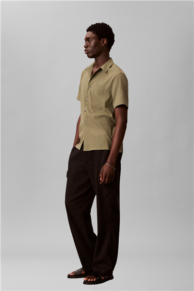 Calvin Klein Ss Solid Seersucker Erkek Gömlek