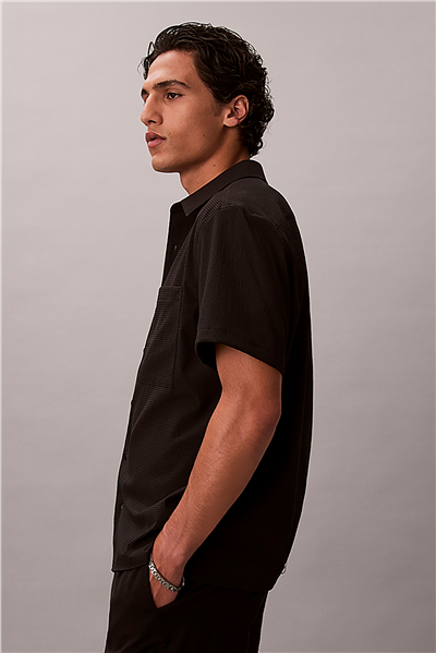 Calvin Klein Ss Solid Seersucker Erkek Gömlek