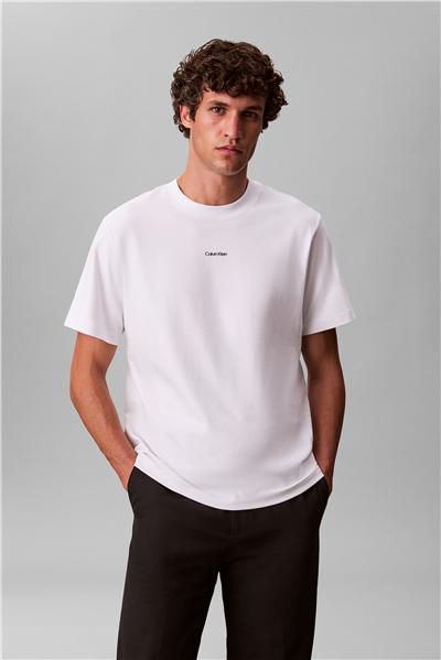 Calvin Klein SS Stretch Cotton Pique Nano Tee Erkek Bisiklet Yaka T-Shirt