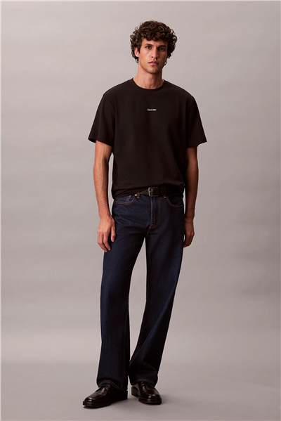 Calvin Klein SS Stretch Cotton Pique Nano Tee Erkek Bisiklet Yaka T-Shirt Siyah