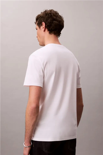 Calvin Klein Ss Supima Chest Emb Crewneck Tee Erkek Bisiklet Yaka T-Shirt Beyaz