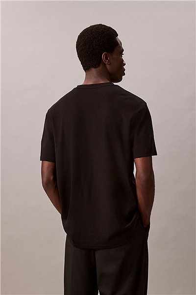 Calvin Klein Ss Supima Chest Emb Crewneck Tee Erkek Bisiklet Yaka T-Shirt Siyah