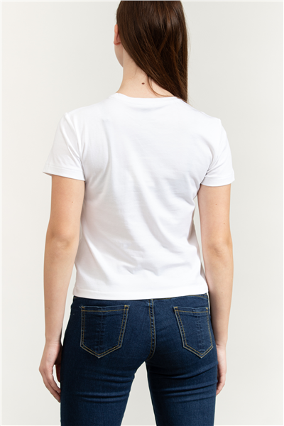 Calvin Klein SS Supima Fine Interlock Nano Lo Kadın Bisiklet Yaka T-Shirt