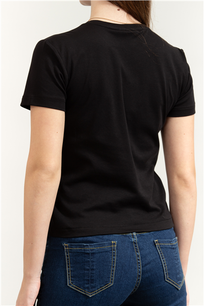 Calvin Klein SS Supima Fine Interlock Nano Lo Kadın Bisiklet Yaka T-Shirt