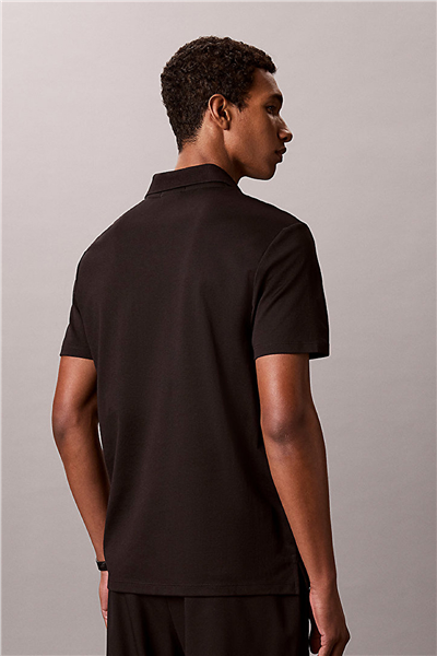 Calvin Klein Ss Tech Birdseye interlock Polo Erkek Polo Yaka T-Shirt Siyah