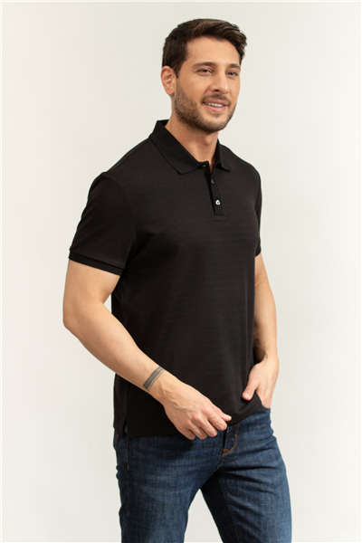 Calvin Klein Ss Tonal Stripe Polo Erkek Polo Yaka T-Shirt