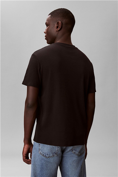 Calvin Klein Ss Waffle Badge Crewnk Tee Erkek Bisiklet Yaka T-Shirt Siyah