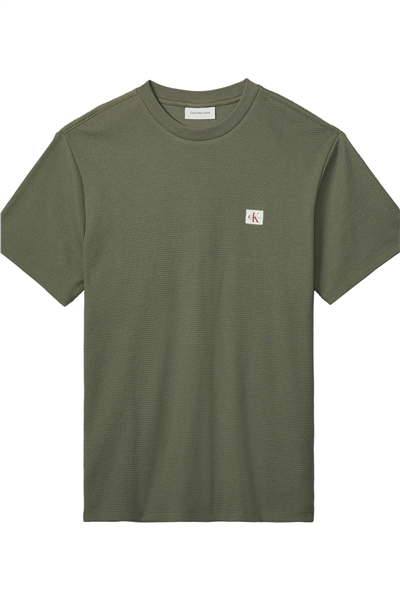 Calvin Klein Ss Waffle Woven Labe Erkek Bisiklet Yaka T-Shirt