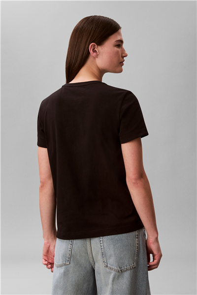 Calvin Klein Ss Woven Label Class Kadın Bisiklet Yaka T-Shirt