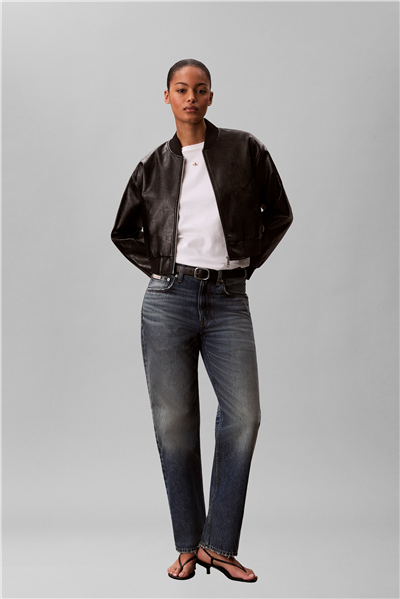 Calvin Klein Ss Woven Label Class Kadın Bisiklet Yaka T-Shirt