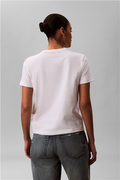 Calvin Klein Ss Woven Label Class Kadın Bisiklet Yaka T-Shirt