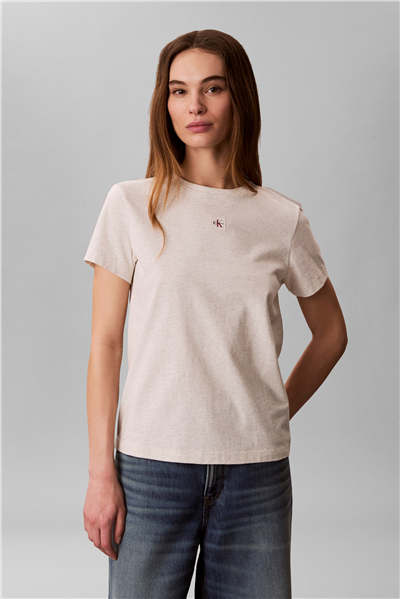 Calvin Klein Ss Woven Label Class Kadın Bisiklet Yaka T-Shirt