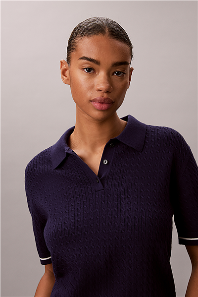 Calvin Klein Ss Woven Label Cropp Kadın Triko