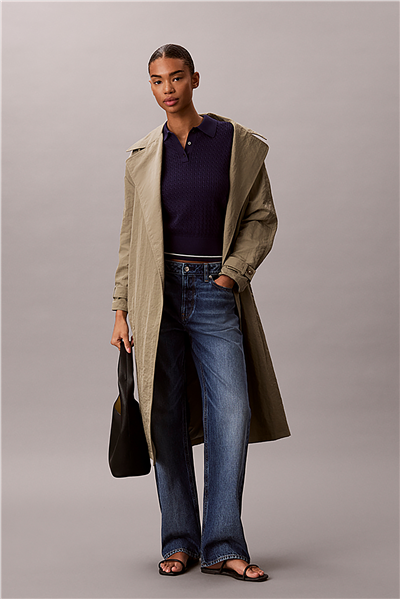 Calvin Klein Ss Woven Label Cropp Kadın Triko