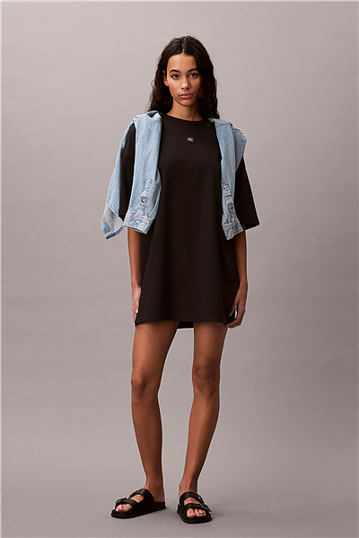 Calvin Klein Ss Woven Label Overs Kadın Elbise