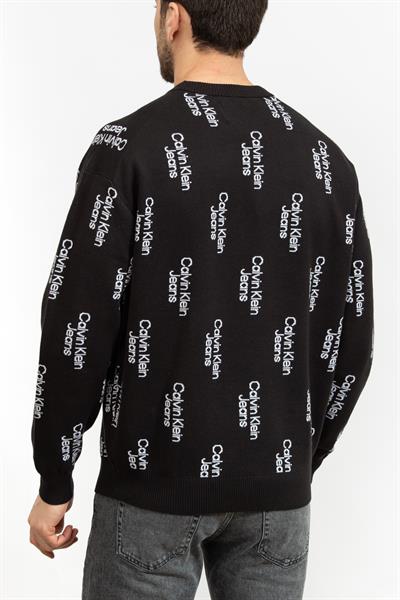 Calvin Klein Stacked Logo Aop Erkek Triko