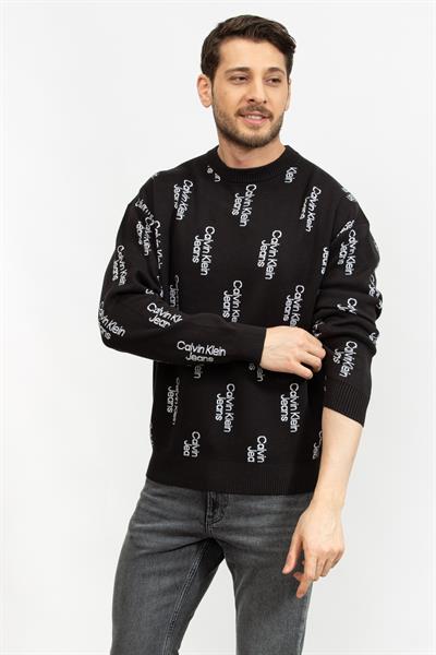 Calvin Klein Stacked Logo Aop Erkek Triko