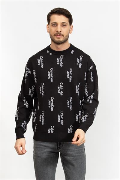 Calvin Klein Stacked Logo Aop Erkek Triko