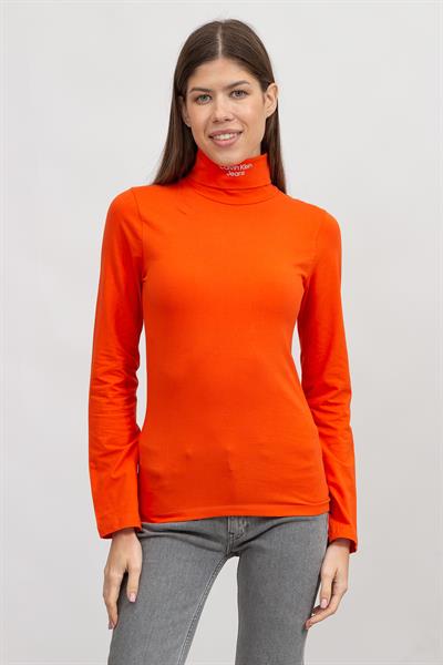 Calvin Klein Stacked Logo Kadın Triko Turuncu