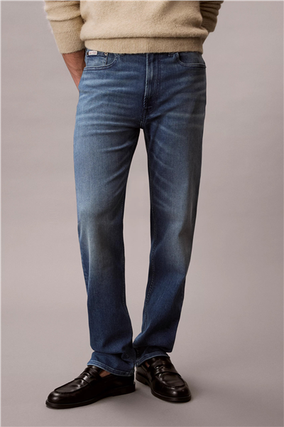 Calvin Klein Standard Straight Embers Jean Erkek Jean Pantolon Mavi
