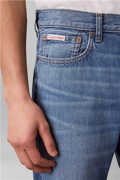 Calvin Klein Standard Strt Barrier Blue Lt Wt Erkek Jean Pantolon