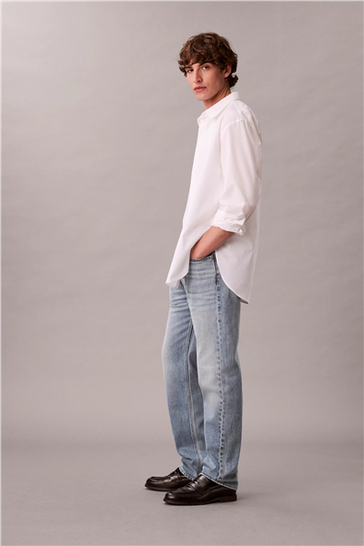 Calvin Klein Stndrd Strght Shiloh Jean Erkek Jean Pantolon Mavi