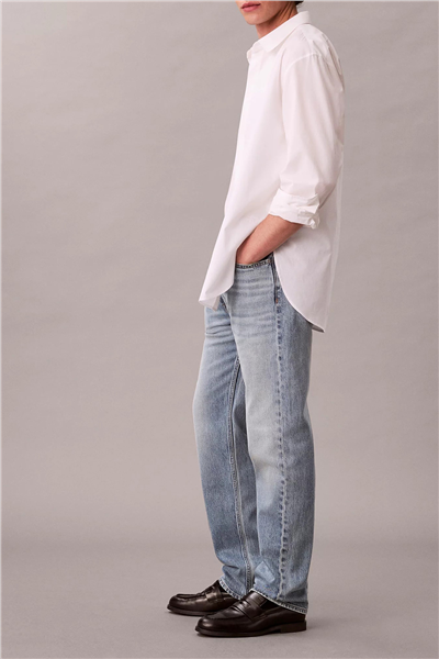 Calvin Klein Stndrd Strght Shiloh Jean Erkek Jean Pantolon Mavi
