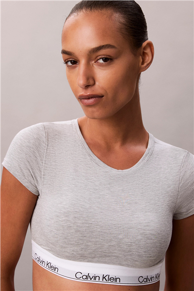 Calvin Klein T-Shirt Bralette Kadın Sütyen Gri