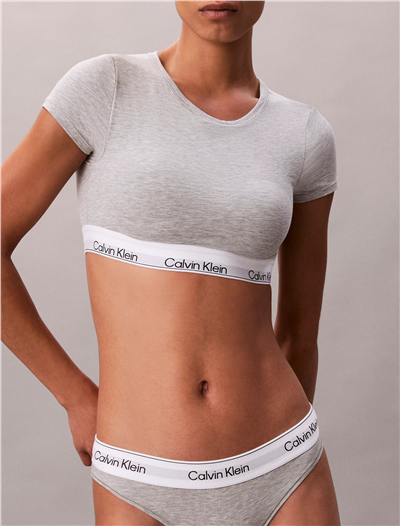 Calvin Klein T-Shirt Bralette Kadın Sütyen Gri