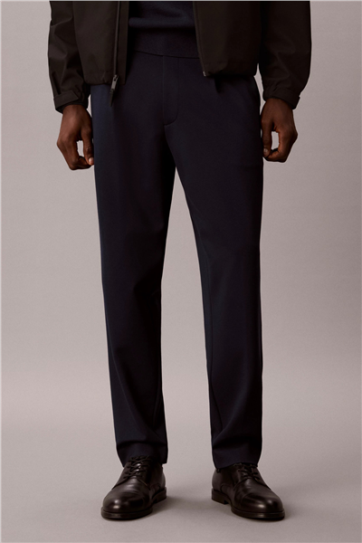 Calvin Klein Tapered Tech Knit Pleated Pant Erkek Pantolon Lacivert