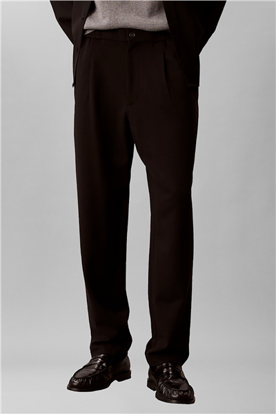 Calvin Klein Tapered Tech Knit Pleated Pant Erkek Pantolon Siyah