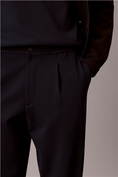 Calvin Klein Tapered Tech Knit Pleated Pant Erkek Pantolon Lacivert