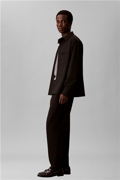 Calvin Klein Tapered Tech Knit Pleated Pant Erkek Pantolon Siyah