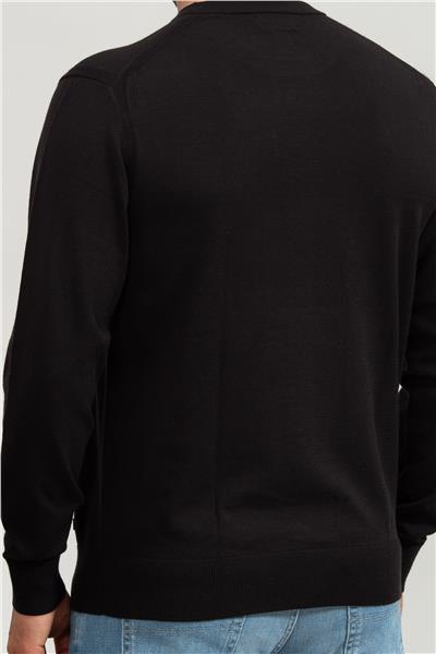 Calvin Klein Tencel-Blend Cn Sweater Erkek Triko Siyah