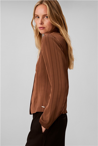 Calvin Klein Textured Stripe Slim Blouse Kadın Gömlek