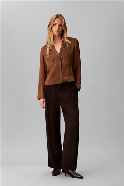 Calvin Klein Textured Stripe Slim Blouse Kadın Gömlek