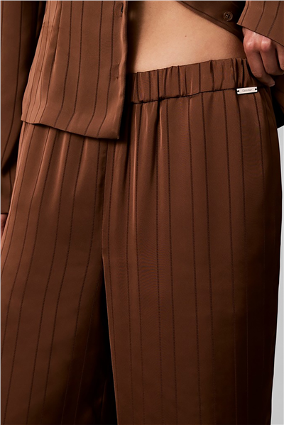 Calvin Klein Textured Stripe Wide Leg Pull On Kadın Pantolon