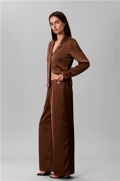 Calvin Klein Textured Stripe Wide Leg Pull On Kadın Pantolon