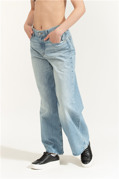 Calvin Klein The Wide Leg Tinted Kadın Jean Pantolon Mavi