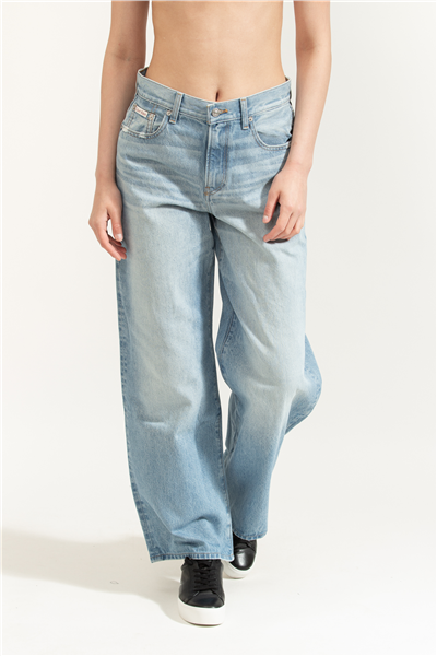 Calvin Klein The Wide Leg Tinted Kadın Jean Pantolon Mavi