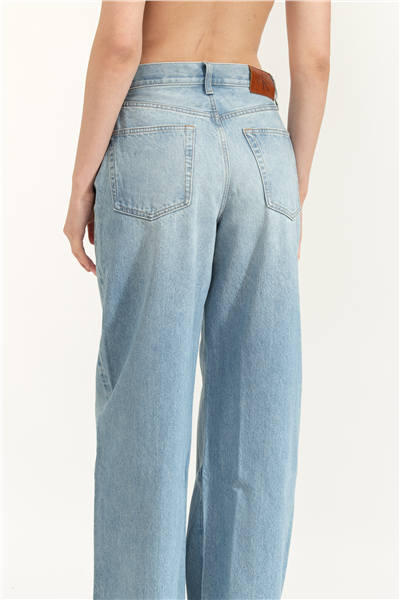 Calvin Klein The Wide Leg Tinted Kadın Jean Pantolon Mavi