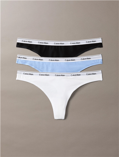 Calvin Klein Thong Kadın 3lü Külot Mavi