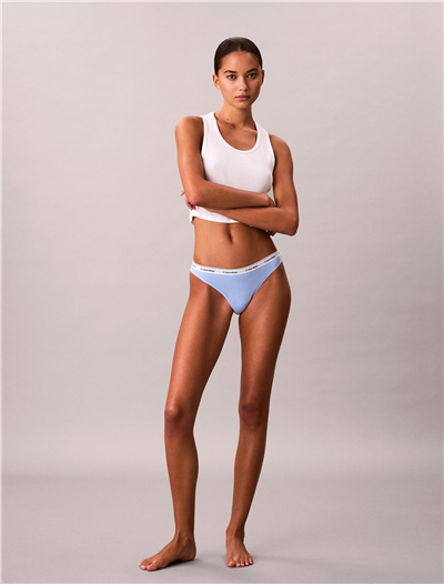 Calvin Klein Thong Kadın 3lü Külot Mavi