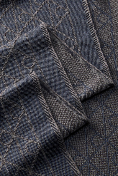 Calvin Klein Tonal Aop Jcq LW Scarf Erkek Atkı Mavi