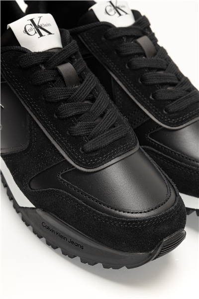 Calvin Klein Toothy Run Laceup Low Lth Mix Erkek Sneaker Siyah
