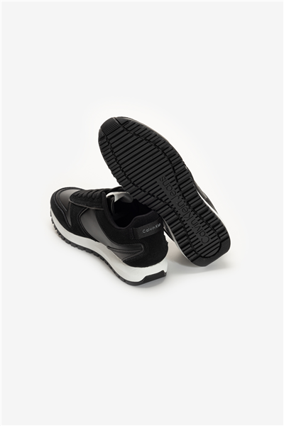 Calvin Klein Toothy Run Laceup Low Lth Mix Erkek Sneaker Siyah