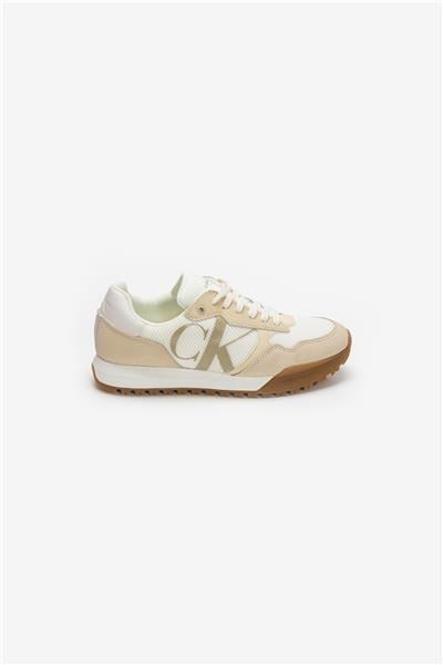 Calvin Klein Toothy Runner Bold Mono Erkek Sneaker Bej