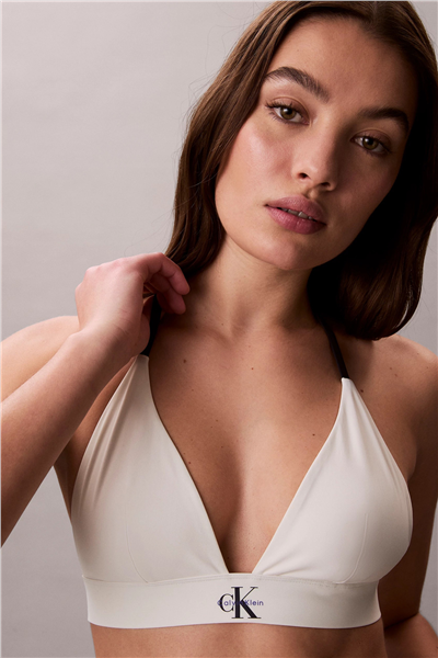 Calvin Klein Triangle Kadın Bikini Üstü Beyaz