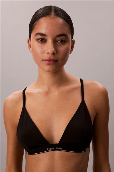 Calvin Klein Triangle Kadın Bikini Üstü Siyah